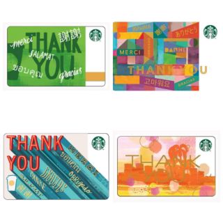 Starbucks card Thank you collection บัตรสตาร์บัค​ บัตรเปล่า ไม่มีเงินในบัตร