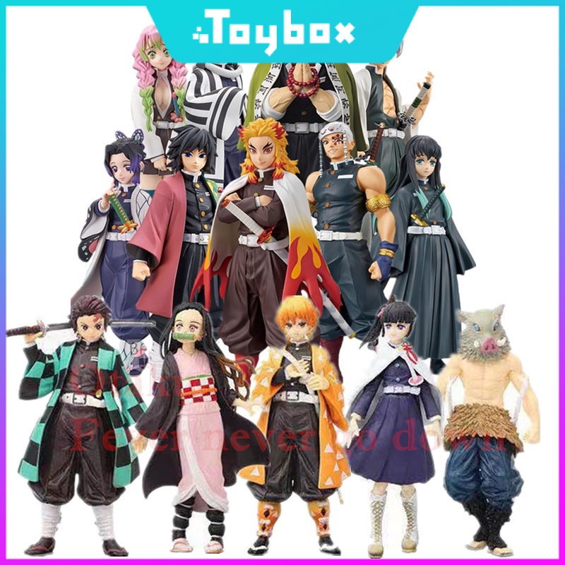 Kimetsu ไม่มี Yaiba Demon Slayer Nezuko Tanjirou Zenitsu Agatsuma Hashibira Inosuke PVC รุ่นตัวเลขการกระทํารวบรวม