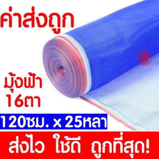 *ค่าส่งถูก* มุ้งฟ้า 16ตา (120ซมx25หลา) ผ้าแยง มุ้งฟ้าไนล่อน มุ้งไนล่อน ตาข่ายกันแมลง ผ้าแยง ผ้าแยงเขียว ผ้าลาน มุ้งเขียว