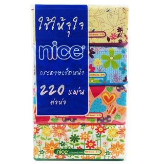 (ลัง) ไนซ์ ซอฟท์แพ็ค กระดาษทิชชู่ Nice 220 แผ่น แพค 4 กระดาษเช็ดหน้า 2 ชั้น เนือนุ่มไร้ฝุ่น (4ห่อ/12แพ็ค)