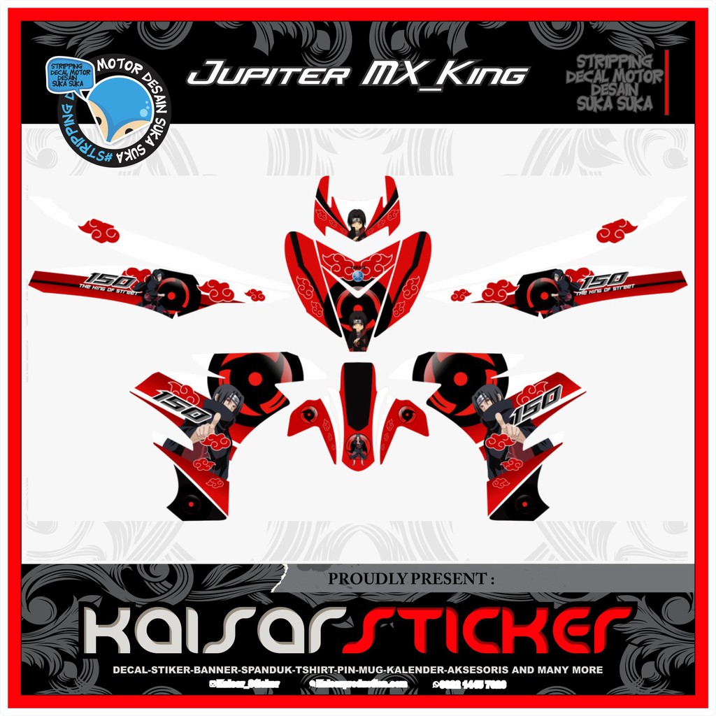 สติ๊กเกอร์รูปลอกรถจักรยานยนต์แบบเต็มตัว Yamaha Mx King 150 AKATSUKI สติ๊กเกอร์