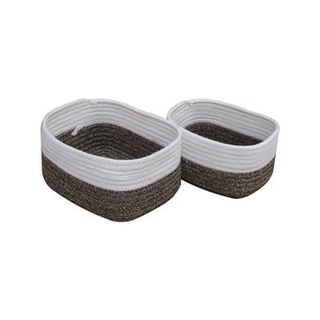 Homehapp ตะกร้าอเนกประสงค์ทรงเหลี่ยม KASSA HOME รุ่น LASSO 694062-BR (ชุด 2 ใบ) สีน้ำตาล