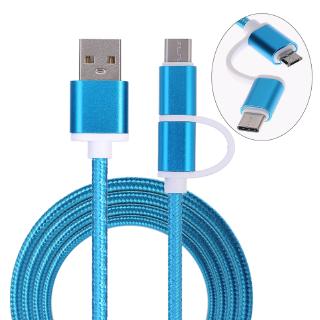 2 In 1 Usb 2 . 0 Male To Usb 3 . 1 Type C &amp; Micro Usb อะแดปเตอร์แปลงสายเคเบิ้ลสายชาร์จเคเบิ้ล