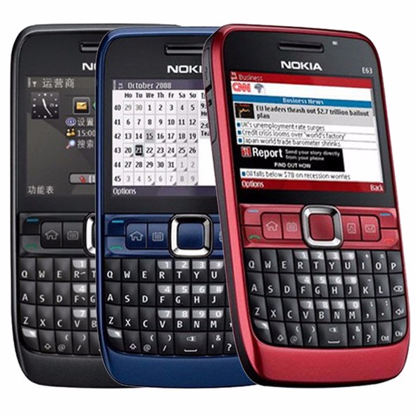 โทรศัพท์มือถือโนเกียปุ่มกด NOKIA E63 (สีน้ำเงิน)  3G/4G  รุ่นใหม่2020