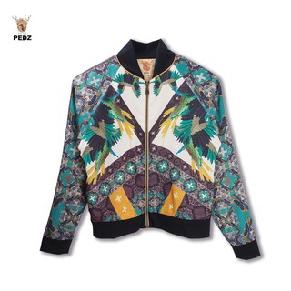 PEDZ Green Wing Navajo Jacket แจ๊คเก็ตซาตินเขียวพิมพ์ลายปีกนาวาโฮ