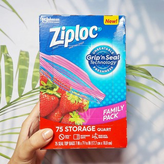 ถุงเก็บอาหาร Storage Quart 75 Bags (Ziploc®) ถุงอเนกประสงค์ Gripn Seal Technology