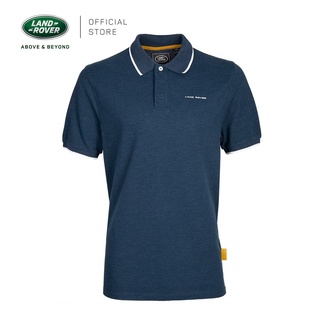 LANDROVER  MENS ACCENT COLLAR POLO SHIRT - BLUE