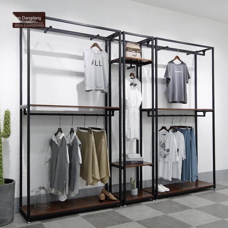 Clothing Store Showing Stand Double Floor-Type Coat Hanger Display Rack ...