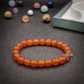 (พราว) Carnelian คาร์เนเลี่ยน หินประจำวันพฤหัสฯ และเหมาะกับทุกราศี (ขนาด 8 มม.) ผ่านการปลุกเสก และบรรจุพุทธคุณแล้ว