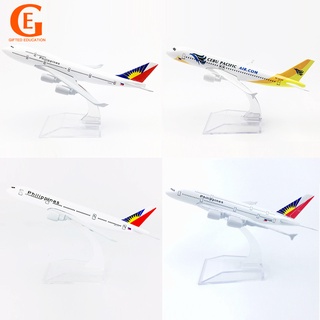 โมเดลเครื่องบิน Philippine Airlines Boeing 747 777 PAL Airbus A380 Cebu Pacific A320 Diecast รุ่นเครื่องบินโลหะขนาด 16ซม.