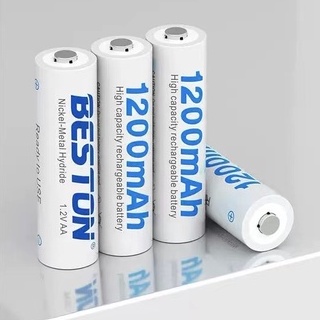 ถ่านชาร์จAA Beston 1200mAh 1.2V ถ่านชาร์จ จำนวน 4 ก้อน ฟรีกล่องใส่ถ่าน คุณภาพสูง ราคาถูก