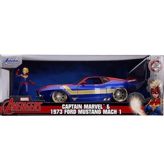 โมเดลรถเหล็ก 1/24 Captain Marvel &amp; 1973 Ford Mustang Mach 1 [JADA]