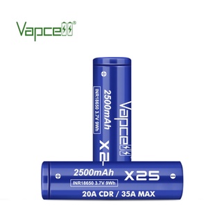 Vapcell X25 INR18650 2500mAh 3.7V 20A/35A ของแท้ได้ถ่าน2ก้อน