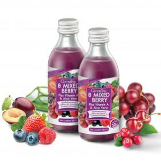 กิฟฟารีน 8 Mixed Berry Plus Vitamin A and Aloe Vera เครื่องดื่มน้ำองุ่นแดงผสมเบอร์รี่รวม 20% วิตามินเอและว่านหางจระเข้