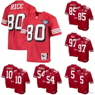 เสื้อกีฬาแขนสั้น ลายทีมชาติฟุตบอล NP2 75th San Francisco 49ers NFL Warner Garropolo Bosa Kittle Jersey ทรงหลวม สําหรับผู้ชาย และผู้หญิง