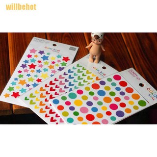 Willbehot สติกเกอร์สีรุ้ง สําหรับตกแต่งไดอารี่ 6 ชิ้น