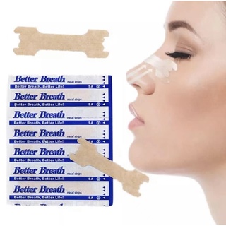 แผ่นแปะจมูก เทปติดจมูกช่วยให้หายใจสะดวก บรรเทา นอนกรน ลดคัดจมูก ลดภูมิแพ้ ( Better breath/Nasal strips ) L03