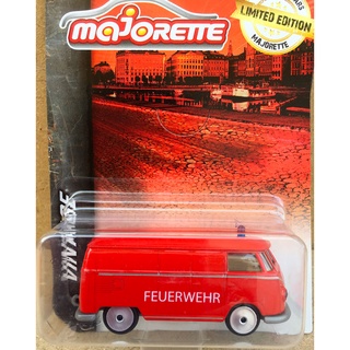 Majorette Volkswagen T1 - Feuerwehr - Red Color /Wheels VIN /scale 1/59 (3 inches) Long Package