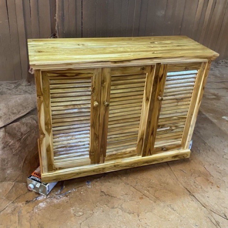 ตู้วางรองเท้าไม้สักแท้💯ส่งฟรี ยกเว้นภาคใต้มีค่าจัดส่งเพิ่มเติม 300 บาท