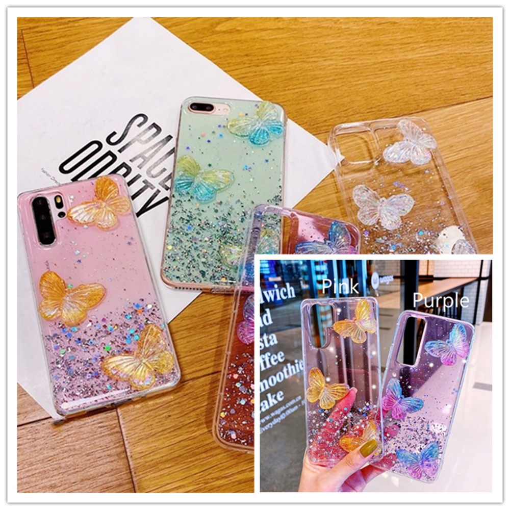 Samsung Case S20 Ultra Glitter Clear Phone Cases Samsung S8 Plus S9 Plus S10 Plus Butterflies Soft Cover Samsung S20 Plus S20Ultra S10 5G Pure Color Phone Covers Samsung S10Plus S20 FE Long Sling Samsung S20FE S9Plus S8Plus S10Plus TPU Mobile Phone Cases #8