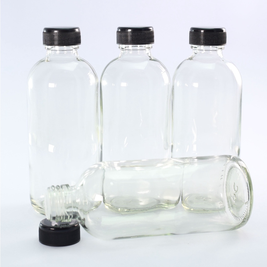 ขวดเปล่าผสมน้ำหอม แก้วใส ฝาดำ บรรจุ 120ml. 250ml