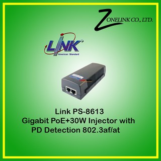 PS-8613 Gigabit POE+ 30W Injector with PD Detection 802.3af/at Link