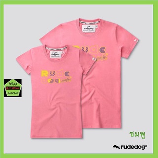 Rudedog เสื้อคอกลม ชาย หญิง รุ่น Outline สีชมพู