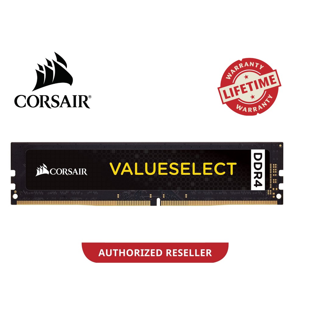 CORSAIR VALUE SELECT 8GB (1X8GB) DDR4 2666MHz DDR4 PC RAM CMV8GX4M1A2666C18