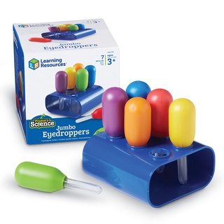 [3ขวบ+] Jumbo Eyedroppers Set of 6 In a Stand หลอดหยด ขนาดใหญ่ วิทยาศาสตร์ [จากแบรนด์ Learning Resources]