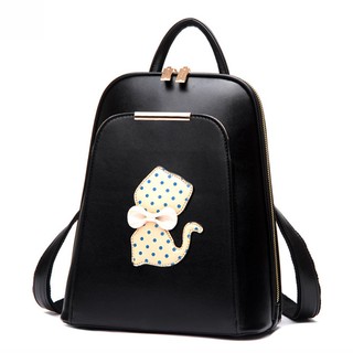 Polkadot Cat Backpack สีดำ