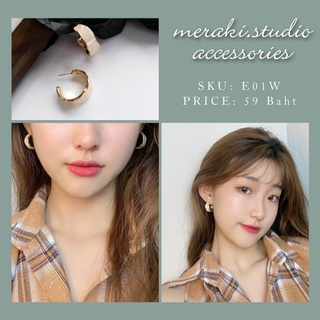 E01 ต่างหู ก้านเงิน s925 งานเกาหลี แบบใหม่ล่าสุด ต่างหู แฟชั่น Earring Jewelry เครื่องประดับออกงาน ตุ้มหู