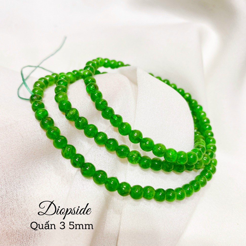 PLANE CHAIN BRACELET 108 GREEN DIOP BEADS WITHOUT DESPERATE