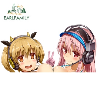 Earlfamily สติกเกอร์กราฟิก Super Sonico Nitro VAN Windows กันน้ํา สําหรับติดตกแต่งตู้เย็น 13 ซม. x 11.4 ซม.