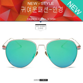 SUNGLASSES แว่นกันแดด แฟชั่น รุ่น UV 996 C-2 สีทองเลนส์ปรอทน้ำเงิน UV 100% (สวมไส่สบาย)