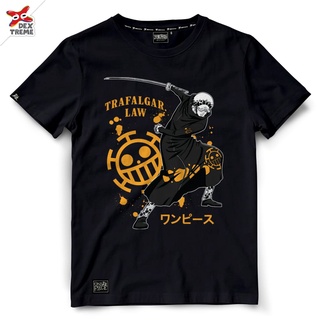 ✔☞▷[S-5XL]Dextreme เสื้อวันพีซ T-shirt DOP-1526 One piece ลาย ลอว์ Law มี สีดำ และ สีเทา