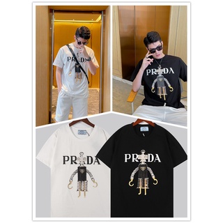 เสื้อยืดแขนสั้น ผ้าฝ้าย พิมพ์ลาย PRD สวมใส่สบาย แฟชั่นสําหรับผู้ชาย และผู้หญิง S-5X