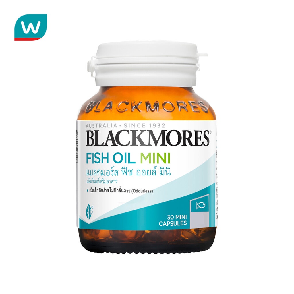 Blackmores แบลคมอร์ส โอเดอร์เลส ฟิช ออยล์ มินิแคป 30 แคปซูล