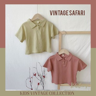 kidscamp_store Vintageเสื้อคอปกแบบน่ารักสีวินเทจมากๆคะ