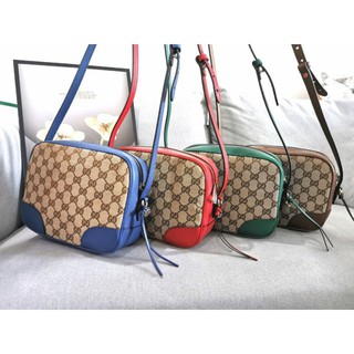 New Gucci Bree GG Canvas leather trim