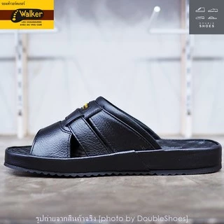 Walker รองเท้าแตะหนังแท้ พื้นนุ่ม ใส่ทน รุ่น M1338 สีดำ ไซส์ 40-46(46)