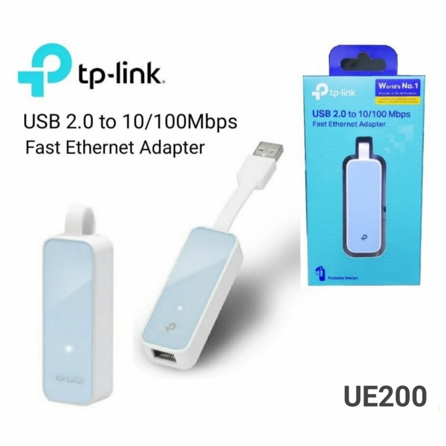 อะแดปเตอร์เครือข่ายอีเธอร์เน็ต TP-LINK UE200 USB 2.0 ถึง 100Mbps