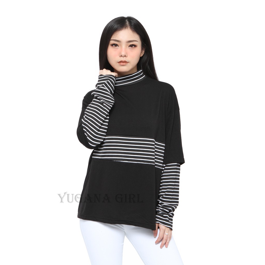 เสื้อยืด L-XXL Jumbo T_Shirt แขนยาว ผู้หญิงอินเทรนด์ Karina Top