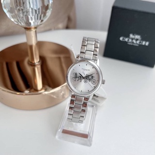 🎀 (สด-ผ่อน) นาฬิกา สีเงิน 28 มิล 14502975 Coach COACH Silver-tone Ladies Watch