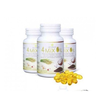 ×3 กระปุก  4 Mix Oil  ( 60 เม็ด )  น้ำมันสกัดเย็นสี่สหาย  โฟร์มิกซ์ออยล์  น้ำมัน4สหาย JSP   4mixoil  สุภาพโอสถ  4mix