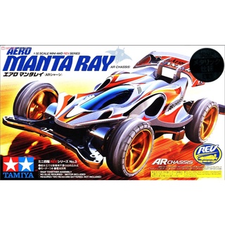 Mini 4 WD รถรางมอเตอร์ Tamiya 94989 AERO MANTA RAY(BLACK METALLIC) 1/32