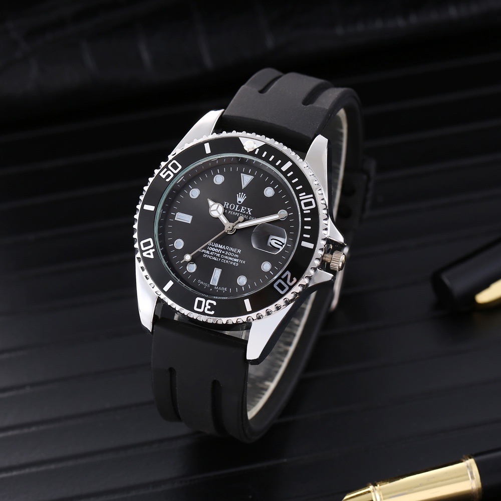 Rolex นาฬิกาข้อมือแฟชั่น สายซิลิโคน หน้าปัดขนาดใหญ่ กันน้ํา มีปฏิทิน สไตล์สปอร์ต สําหรับผู้ชาย