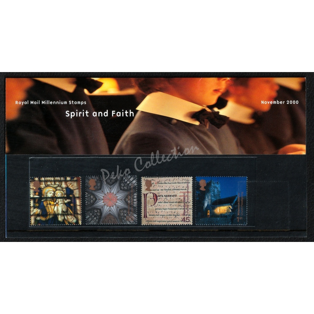 2000 UK GB แสตมป์ Royal Mail Millennium- Spirit and Faith 4v mint แสตมป์ Presentation Pack