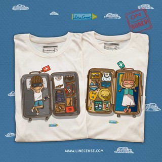 Boy and Girl ”On Board” t-shirt เสื้อยืด ลายนักเดินทาง ท่องเที่ยว เสื้อคู่ เสื้อครอบครัว