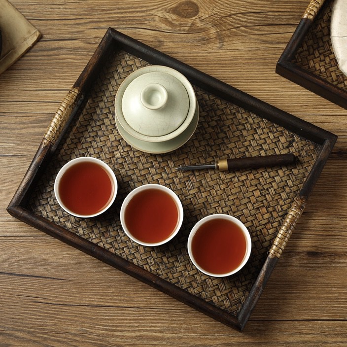 THAILUCKY ถาดไม้ เสิรฟอาหาร สี่เหลี่ยม หูโค้ง โค้งสาน มี 6 ขนาดให้เลือก - รูปที่ 2