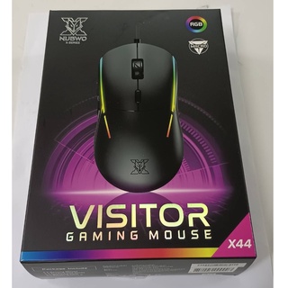 MOUSE NUBWO VISITOR X44 ใหม่ล่าสุด 6 ปุ่ม (ปุ่มซ้าย, ปุ่มขวา, เลื่อน, DPI, ไปข้างหน้า,ackward) BLACK